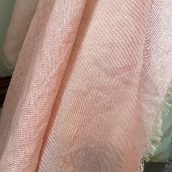 NEW! NORDSTROM WOOL BLEND OMBRE METALLIC FRINGE SCARF WRAP SHAWL PINK GRAY WHITE - Picture 3 of 5